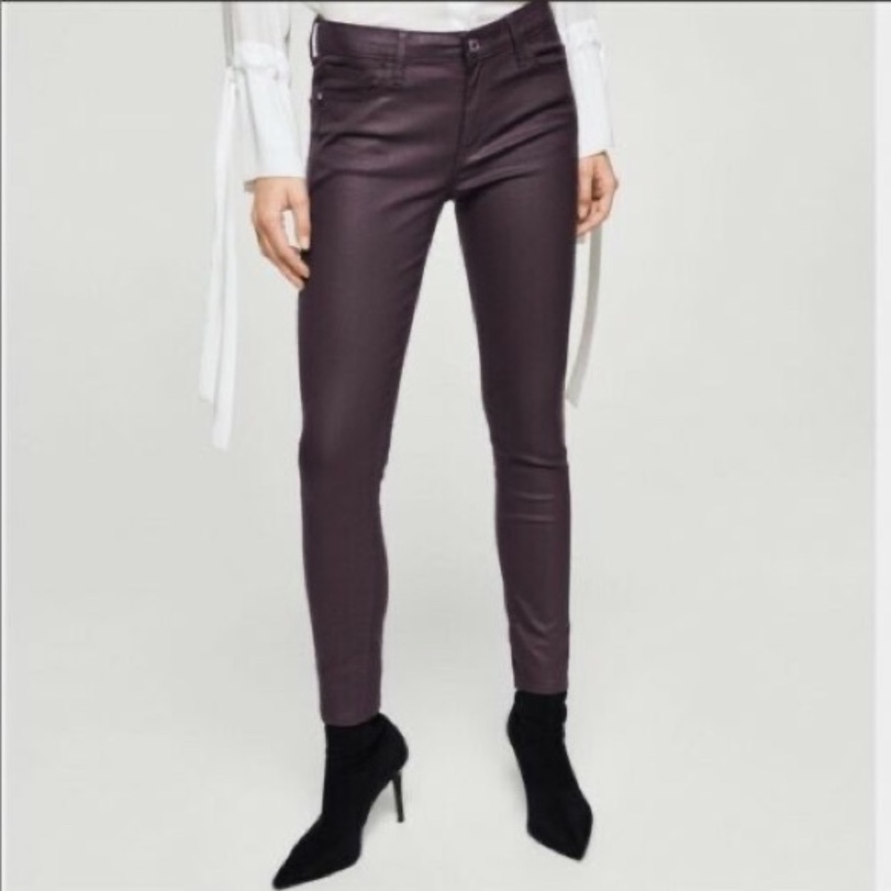 MNG Denim & Tees skinny ankle coated jeans in Shimmy Plum Sz.2 Regular Waist NWT